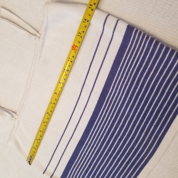 Vintage REAL Clothes Cotton Strappy Crop Tank Top White with Periwinkle Stripe M - Picture 8 of 8